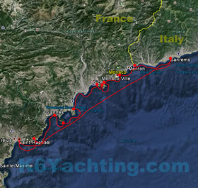 7 Days Yacht Charter Itinerary - From Saint-Raphael to San Remo