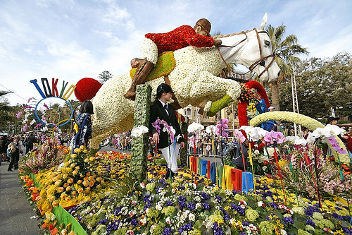 A parade of floral floats