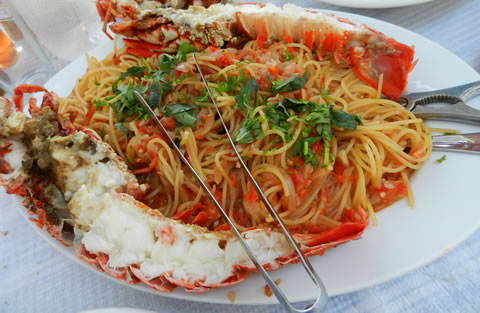 Lobster spaghetti Sardinia