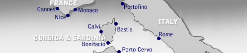 Mappa Noleggio Catamarano Italia Francia