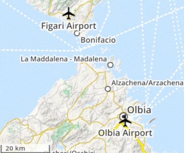 Les aéroports dans le Nord de la Sardaigne